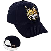 Desert Cactus Quinnipiac University Baseball Hat QU Bobcats Brimmed Embroidered Cap Adjustable Cloth Strap Adult (Style B) Blue