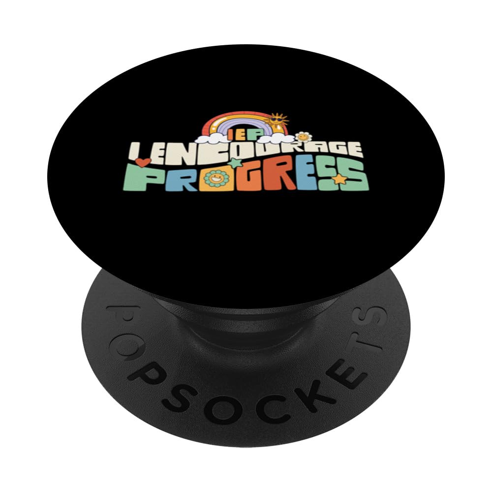 I Encourage Progress ABA Therapist Sped Teacher Groovy PopSockets Swappable PopGrip