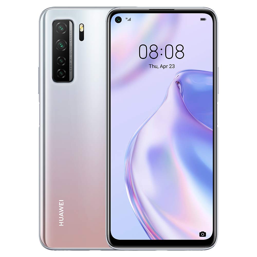 HUAWEI P40 Lite 5G - 128 GB 6.5" Smartphone with Punch FullView Display, 64 MP AI Quad Camera, 4000 mAh Large Battery, 40W SuperCharge, 6 GB RAM, SIM-Free Android Mobile Phone, Dual SIM, Silver