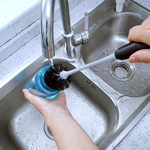 Bottle Brush with Nipple Cleaner, Long Handle Water Bottle Scrubbing Brush, Built for Cleaning