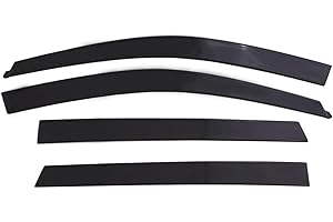 Auto Ventshade [AVS] Low Profile Rain Guards for 2015-2024 Ford F-150 (17-24 Raptor, 22-24 Lightning) 2017-2024 F-250/F-350/F-450 SuperCrew, 4 pcs. | Window Vent Visors - Dark Smoke | 894044