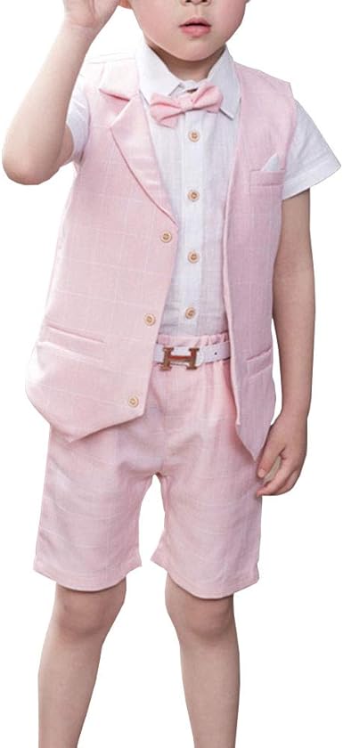 FEESHOW Jungen Hawaii Set 3-teilig - Hemd, Shorts & Fischerhut Für Strandurlaub