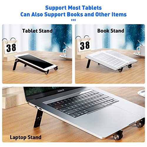 Portable Laptop Desk Stand Foldable Adjustable Height Portable Laptop Stands for MacBook and Notebook Black