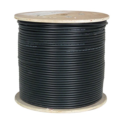 Vertical Cable Cat6A 10G, UTP, 23AWG, Solid Bare Copper, PVC, 1000ft, Black, Bulk Ethernet Cable