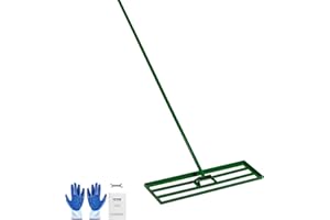 VEVOR Lawn Leveling Rake, 36"x10" Level Lawn Tool, Heavy-Duty Lawn Leveler with 78" Steel Extended Handle, Yard Leveling Rake