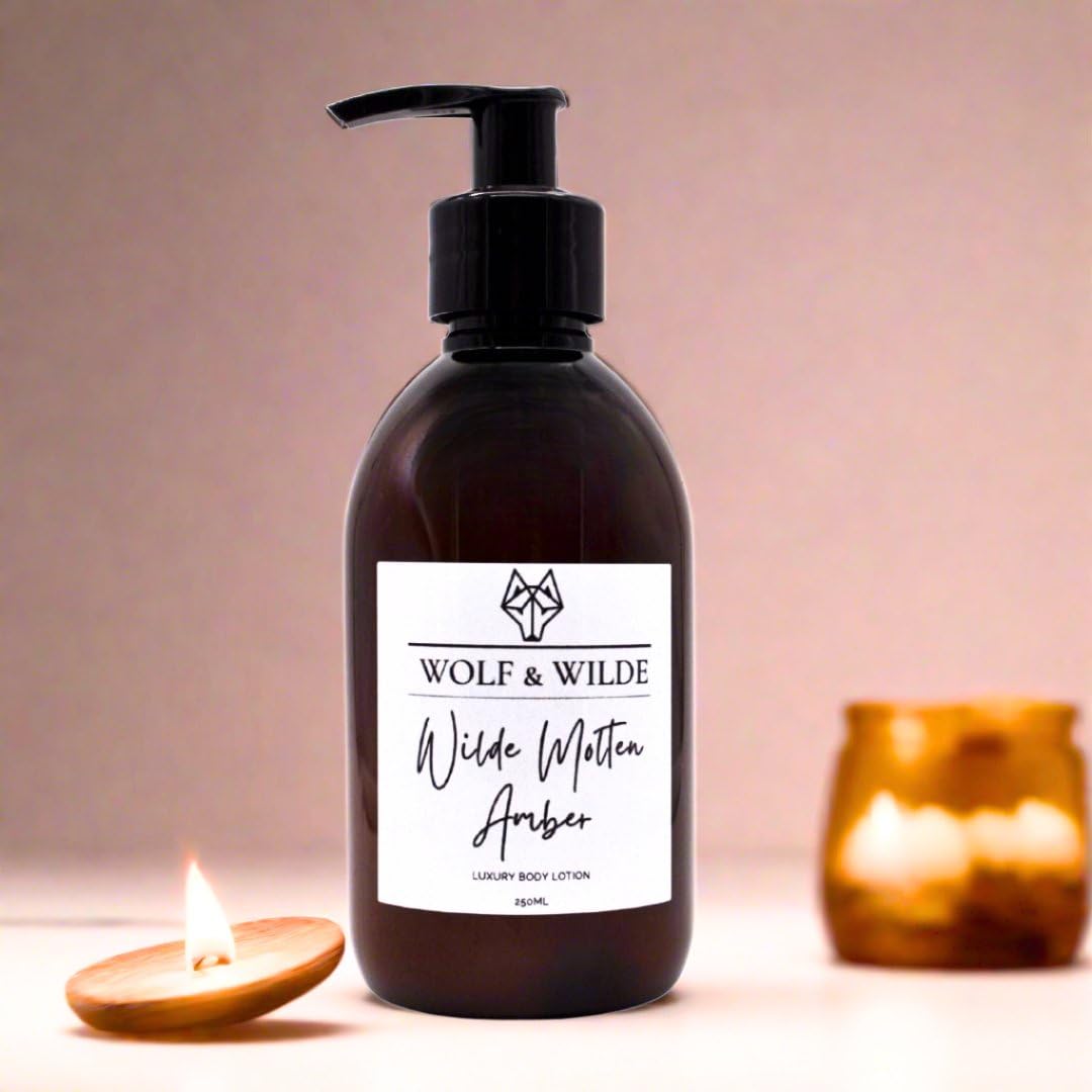 Wilde Molten Amber Luxury Body Lotion 250ML by Wolf & Wilde. Made With Vitamin E. Vegan Friendly & Cruelty Free