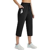 baleaf Women's Athletic Capri Pants Lightweight Quick Dry Stretch Zipper Pocket Travel Casual Outdoor UPF 50+