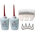 Sheep Shears Pro Clipper Blades 20 Tooth Straight Blade Replacement Universal Show Goats Cutter Blades Set with 2 x Sheep Clipper Oil Lubricant Bottles 6.8 Fl OZ (200ml)