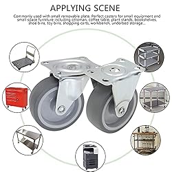 Casoter 3"(75mm) Caster Set - 2 Rigid & 2 Swivel