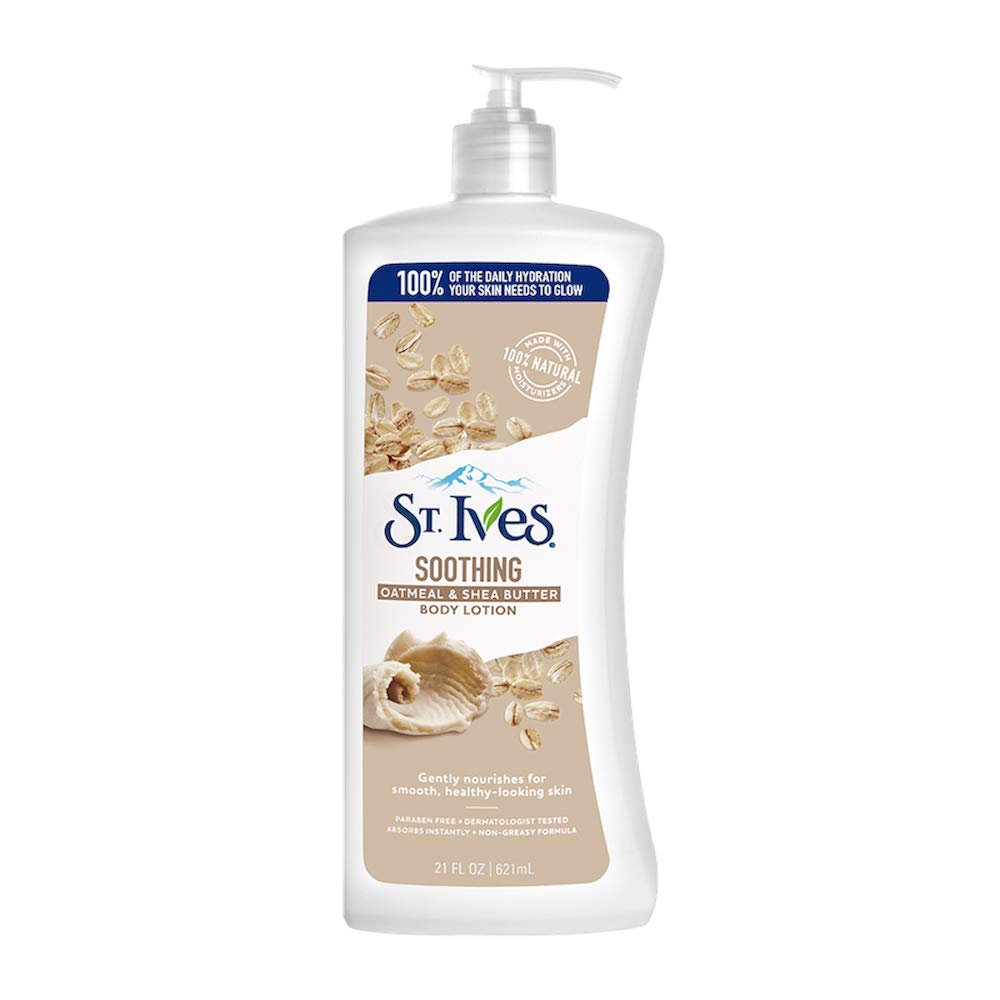 ST. Ives Soothing Hand and Body Lotion Moisturiser for Dry Skin Oatmeal and Shea Butter Made with 100 Percent Natural Moisturisers 21 oz, 621ml