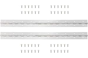 DAILYDANNY Sedmoon Continuous Piano Hinge Heavy Duty 304 Stainless Steel Continuous Pin 24" x 2" 0.060" Thick with Screws, 2 Pack