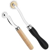 Lunarm Tracing Wheel Sewing Tool 2PCS Professional Stitch Marking Spacer | 4mm/2mm Leather Needle Point Tracing Wheel, Wooden Handle, Arts Leather Crafts, Quilting, Transferring Patterns,Dressmaking