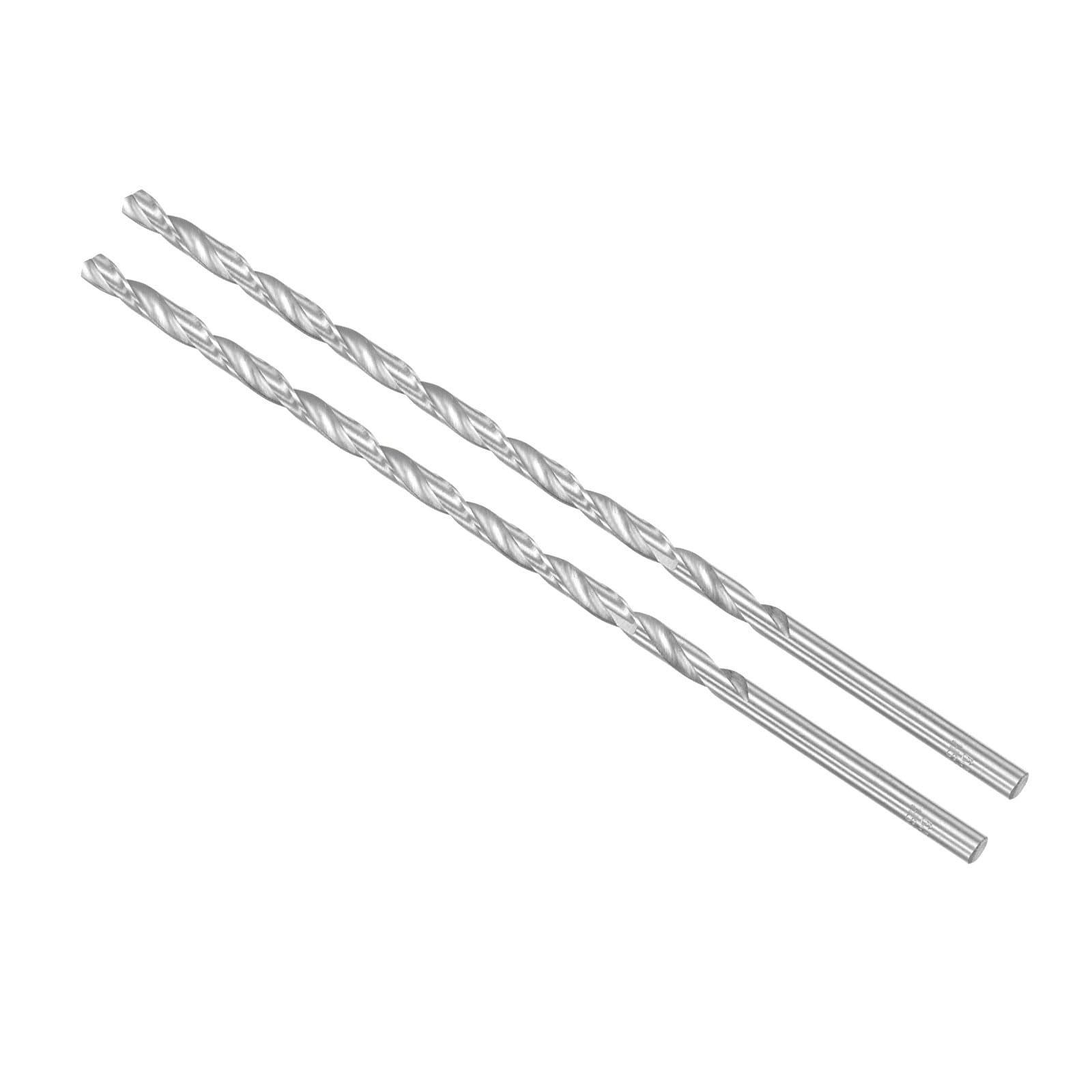 CoCud Extra Long High Speed Steel Twist Drill Bits, 6.5mm Diameter 250mm Length, Straight Twist Jobber Drill Bit - (Applications: for Metal Woodwork Plastic Aluminum), 2-Pieces