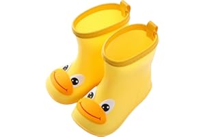 Kids Rain Boots for Boys Girls Cute Yellow Duck Rubber Boots Toddler Baby Waterproof Shoes Easy on Rain Shoes Outdoors