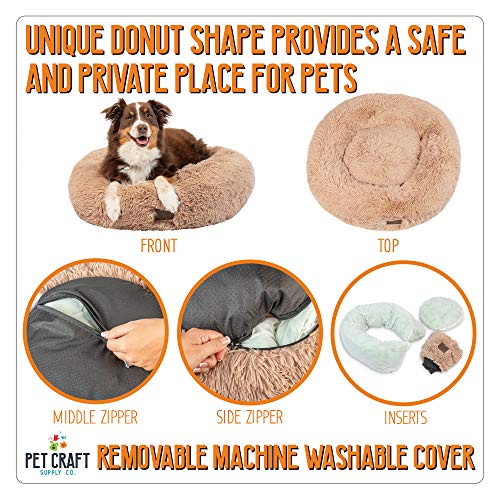 Pet Craft Supply Ultra Plush Calming AntiAnxiety Pet Bed Includes