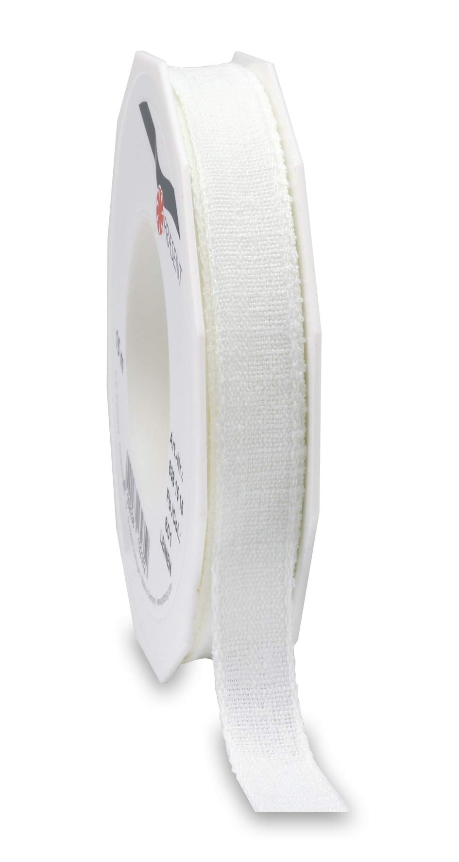 Präsent - Linen Ribbon White 15-M-roll 15 mm Width — image 1
