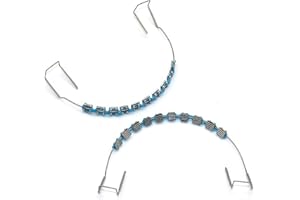 SEAVERRS 1 Pack Temporary Tooth Decoration with Metal Wires,Metal Bracket and Orthodontic Ligature Ties,props for dental students to practice. (blue)