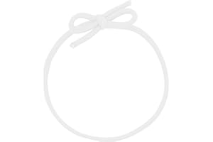 Mandala Crafts 6 Inches White Stretch Loops with Pre-Tied Bows from Elastic Ribbon - Metallic String Elastic Bows for Gift Boxes Tags Gift Wrapping Pack of 100