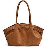 Gogobear Vintage Faux Suede Tote Bag, Women's Large Capacity Underarm Shoulder Bag, Spacious Work Tote for Office & Casual