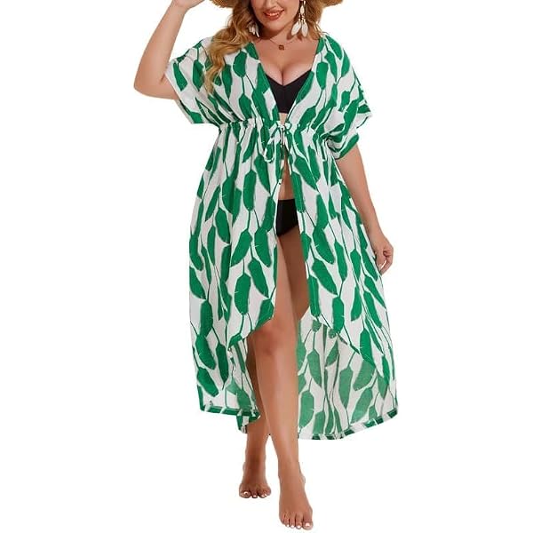 Women's Bohemian Print Caftan - Long Loungewear Dress & Beach Cover Up | One Size Fits Most, Polyester