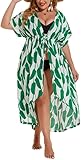 IN'VOLAND Women Plus Size Long Cover up Stripe