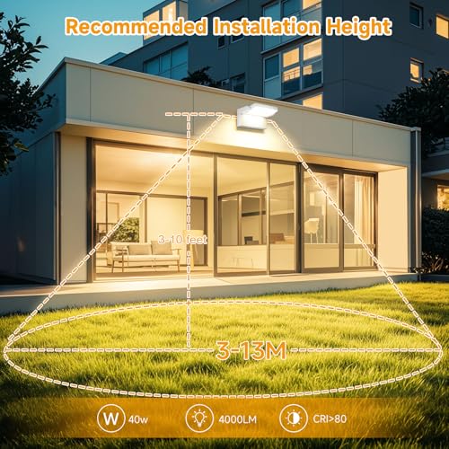 GXXG 3 Pieces 40W LED Wall Light Outdoor Indoor IP65, Adjustable Wall Lights Modern Aluminium Wall Lamps for Gardens, Anthracite, 4000LM, Warm White 3000K, IP65 Waterproof