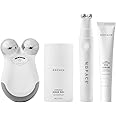 NuFACE Mini and FIX FDA Cleared Microcurrent Device Starter Kits - FDA Cleared Face Sculpting + Line Smoothing Gift Set for Contouring & Blurring Fine Lines - Aqua Gel & FIX Serum