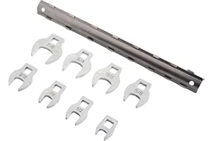 8-Piece 3/8-Inch Drive Crowfoot Wrench Set for Imperial Open-End Spanners – 10 mm to 22 mm (3/8", 7/16", 1/2", 9/16", 5/8", 1