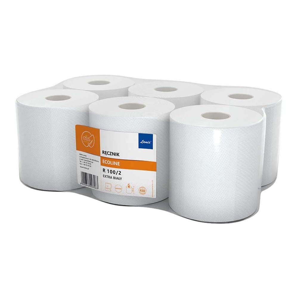 Lamix Hla-Remak-100 Ellis Ecoline Paper Towel, White, Pack of 6