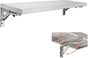 SWOTCATER Concession Folding Shelf 36" x 12", Stainless Steel Drop Down Folding Serving Food Shelf, Wall Mount Shelving for Concession Windows