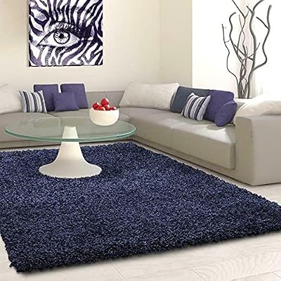 Prime Plus Extra Thick Navy Blue Shaggy Rug 80 x 150cm