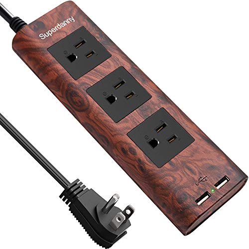 Surge Protector Power Strip 10 ft Extension Cord 3 Outlet 2 USB Desktop