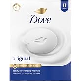 Dove Beauty Bar Soap Original 8 Count for Soft, Smooth Skin, with 1/4 Moisturizing Cream 3.75 oz