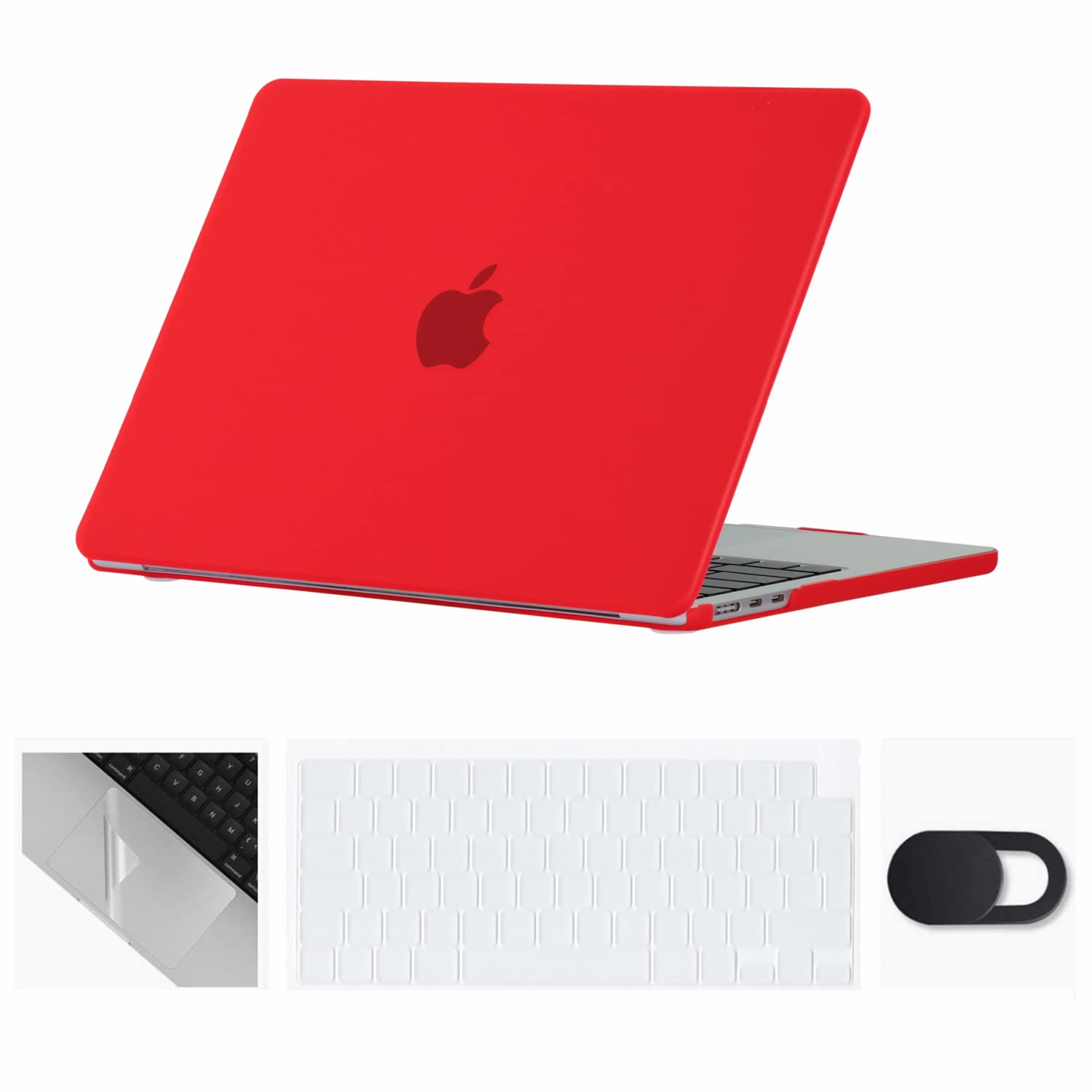 Se7enline Compatible with MacBook Air 13.6 inch Case M4/M3/M2 2022-2025 for Mac Air 13-inch A2681/A3113/A3240 Laptop Hard Shell Case with Keyboard Cover & Webcam Cover & Trackpad Protector,Red — image 1
