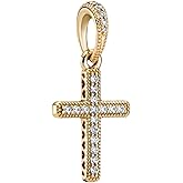 LUXILLA 925 Sterling Silver Charm Golden Family Tree Sparkling Cross Cute Dragon Charms Fits Bracelets Necklace Pendant Bead Jewelry Gift for Women Family Friends
