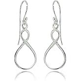 Sterling Silver Polished Infinity Symbol Figure 8 Dangle Earrings