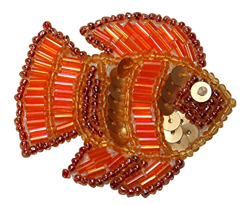 ID 8950 Sequin Tropical Fish Patch Aquarium Ocean Animal Beaded Iron On Applique