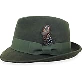 Hats in the Belfry Trilby Men/Women Snap Brim Vintage Dress Fedora Hat 100% Wool (US, Alpha, Large, Olive)