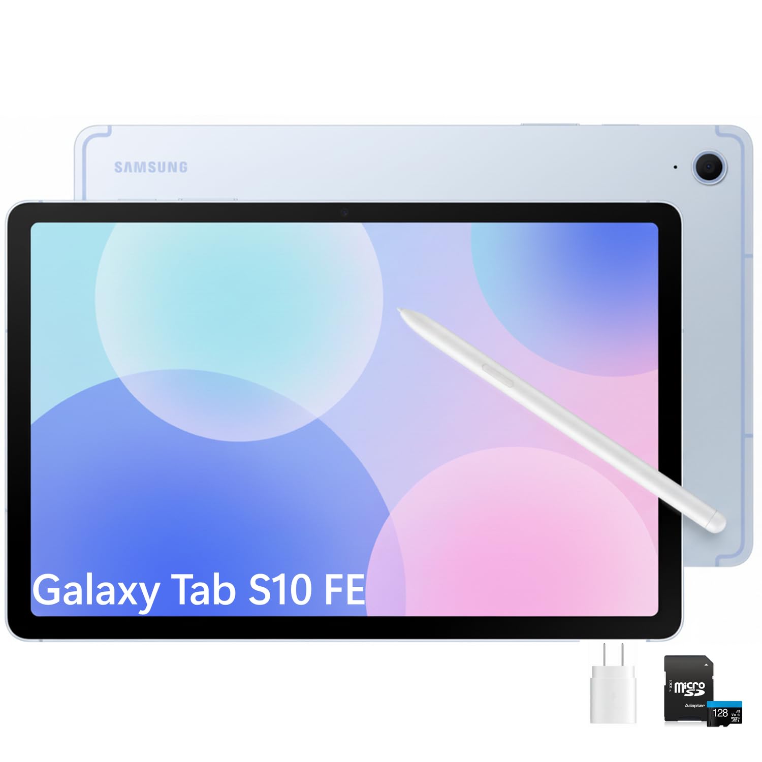 Samsung Galaxy Tab S10 FE 10.9" Wi‑Fi 128GB Tablet US Version with S Pen, 90Hz Display, IP68 Water Resistant, Long Battery Life– Ideal for Study, Work& Ent. – Include 128GB microSD& Fast Charger– Blue