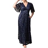 Kiyonna Plus Size Luminous Sequin Lace Long Formal Ball Gown | Cocktail, Wedding Guest, Mother of Bride/Groom Dress