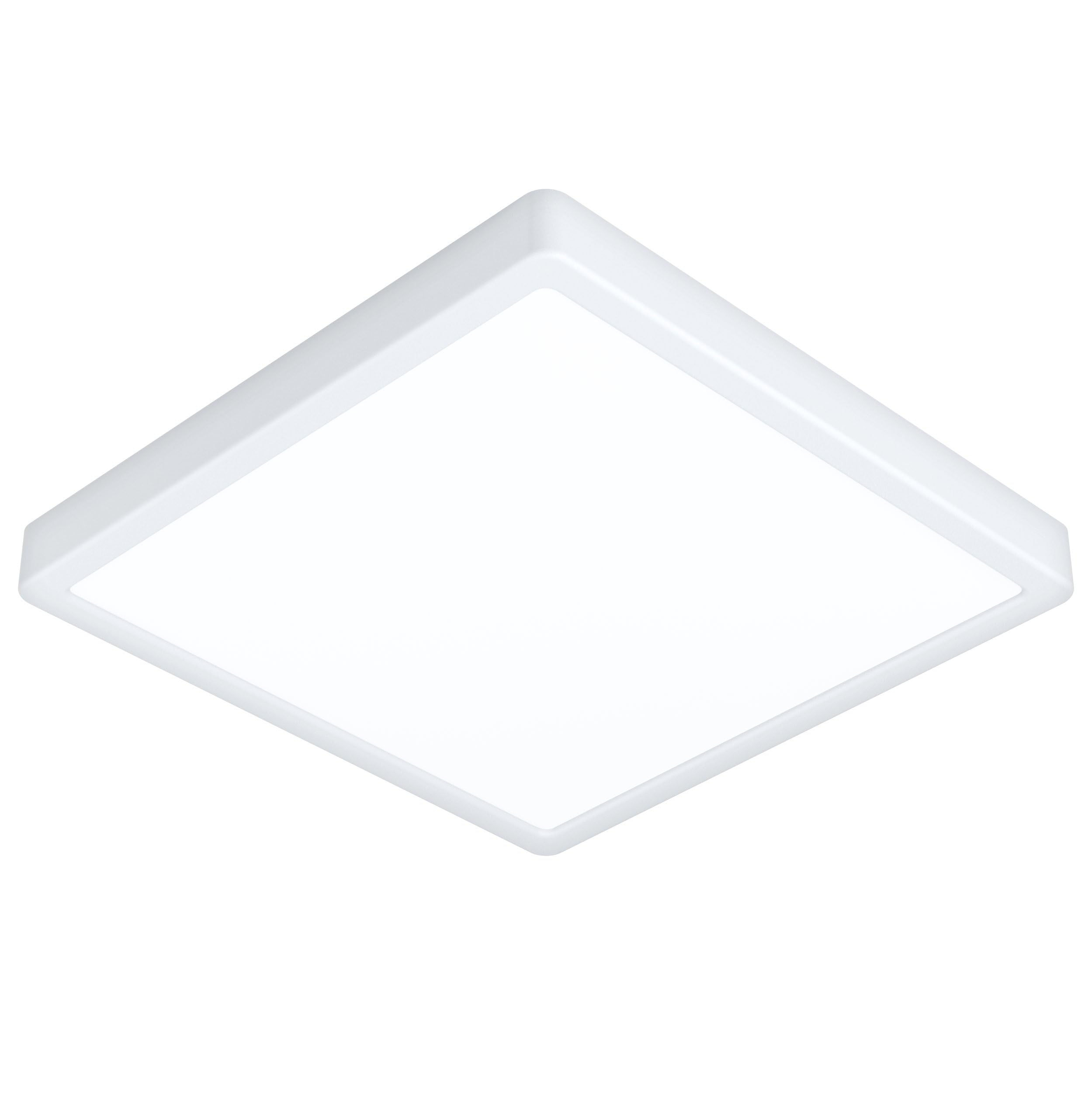 Eglo LED Ceiling Light Fitting Fueva 6, Square Ceiling lamp, Flush Light Fixture, White Plastic, Ceiling Lighting Warm White-Cold White, 29x29 cm