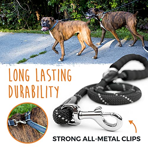 Mighty Paw Double Dog Leash Dual Two Pet Lead with Comfort Grip, and