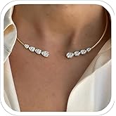 XSBODY CZ Statement Necklace for Women, Collar Necklace, Gold Choker, Day Collar, Starfire, Torque, Teardrop, Tennis Jewelry, Cuff, Chocker, Party, Simple