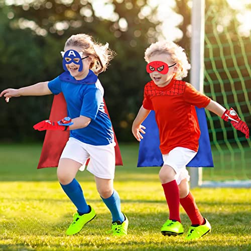 Children\'s superhero cape, mask + launcher, superhero mask and cape, suitable for role-playing, birthday gifts for boys, superhero party