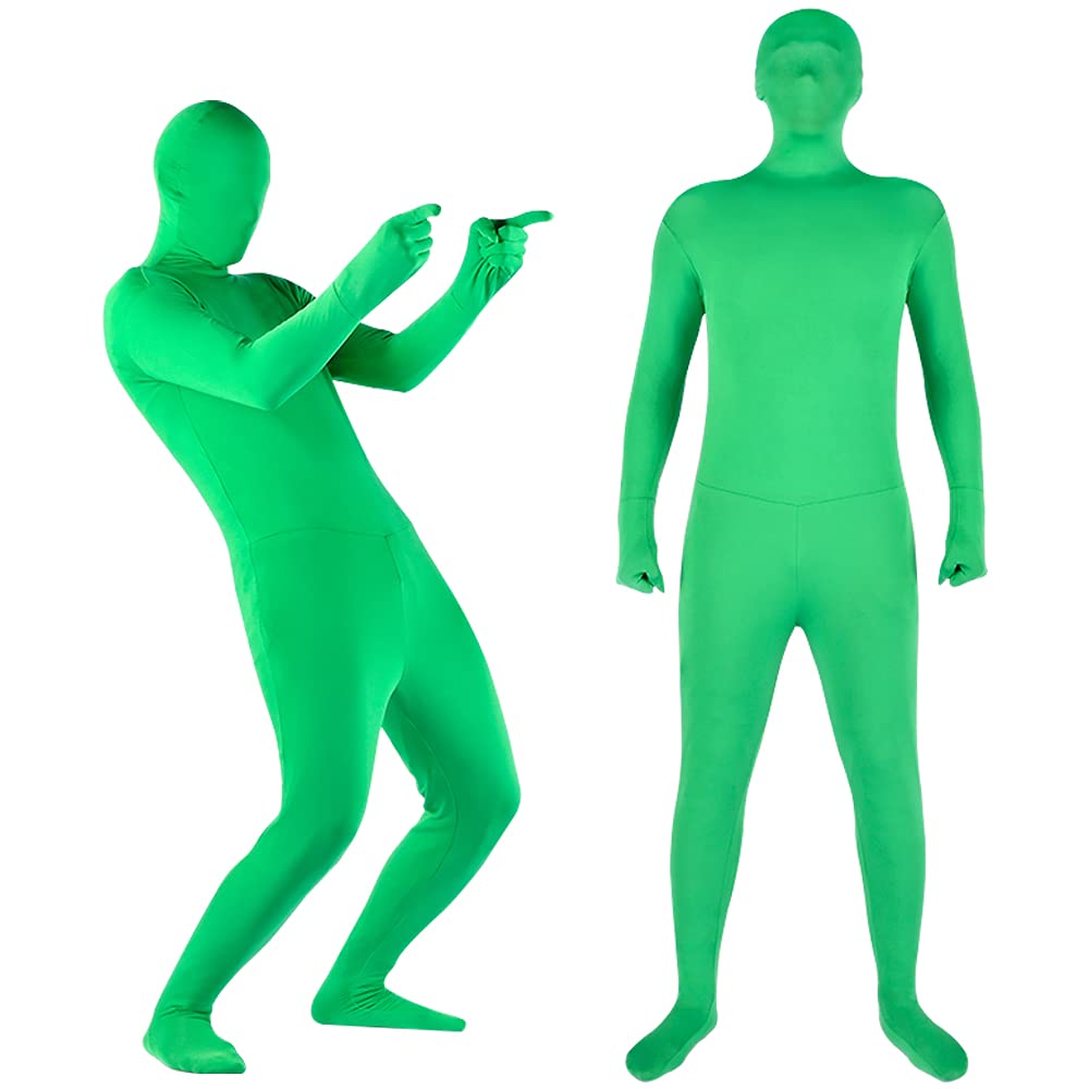 Andoer Green Morph Suit - Adult Full Body Photography Chromakey Bodysuit for Photo Video Special Effects Festival Cosplay Carnival