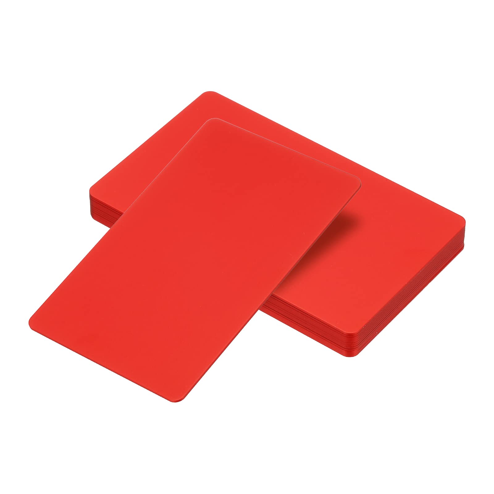 PATIKIL 0.8mm Metal Business Cards, 12 Pack Blank Name Card Laser Engraving Anodized Aluminum for DIY Gift Cards, Red