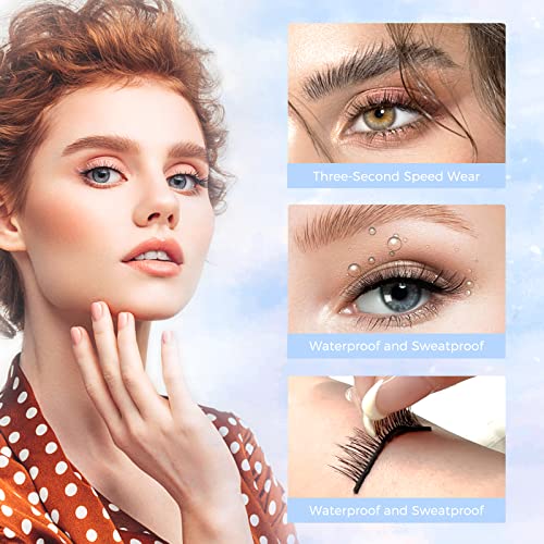 LANKIZ New Generation Self Adhesive False Eyelashes Natural Look - 2 Pairs Lightweight & Comfortable Lash Extension - Easy to Apply (Natural-B3)