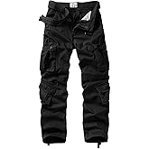 GSGGIG Men's Cargo Pants, Casual Outdoor Camo Pants, Relaxed Fit Work Pants with Multi Pockets