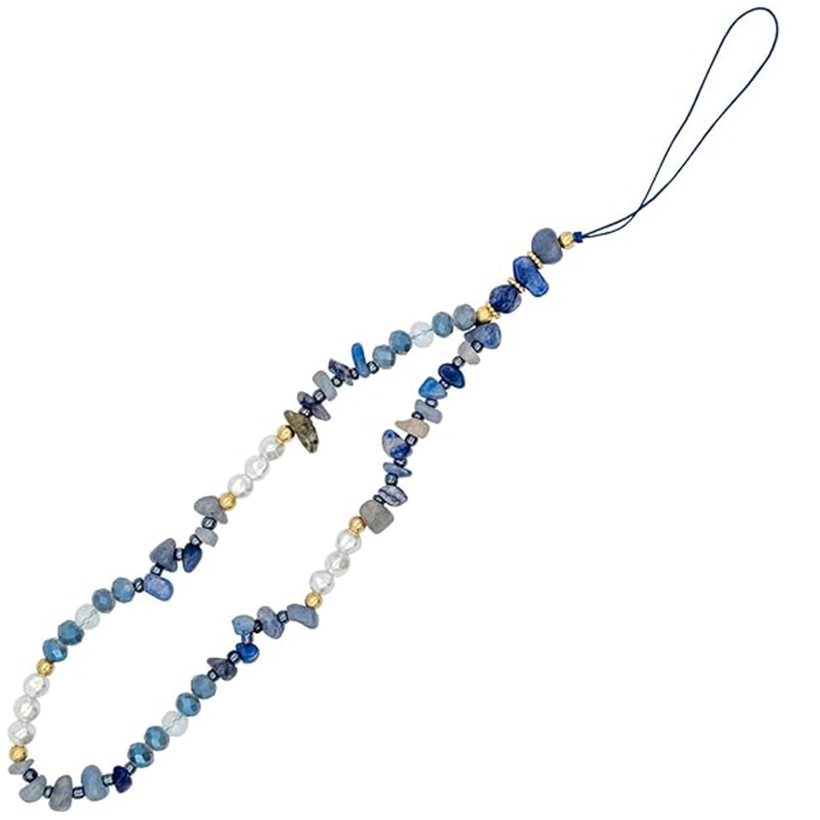 JYTDBCS Beaded Mobile Phone Charm Strap, Handmade Crushed Stone Pearl Phone Case Charm Jewelry Accessory, Mobile Phone Lanyard Key Chain Wristband，phone charm