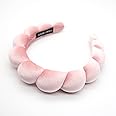 Uchyius Headbands for Women, Cute Padded Fabric Hair Bands Wide Velvet Non Slip Headband Hair Accessories for Women Girls, Pink
